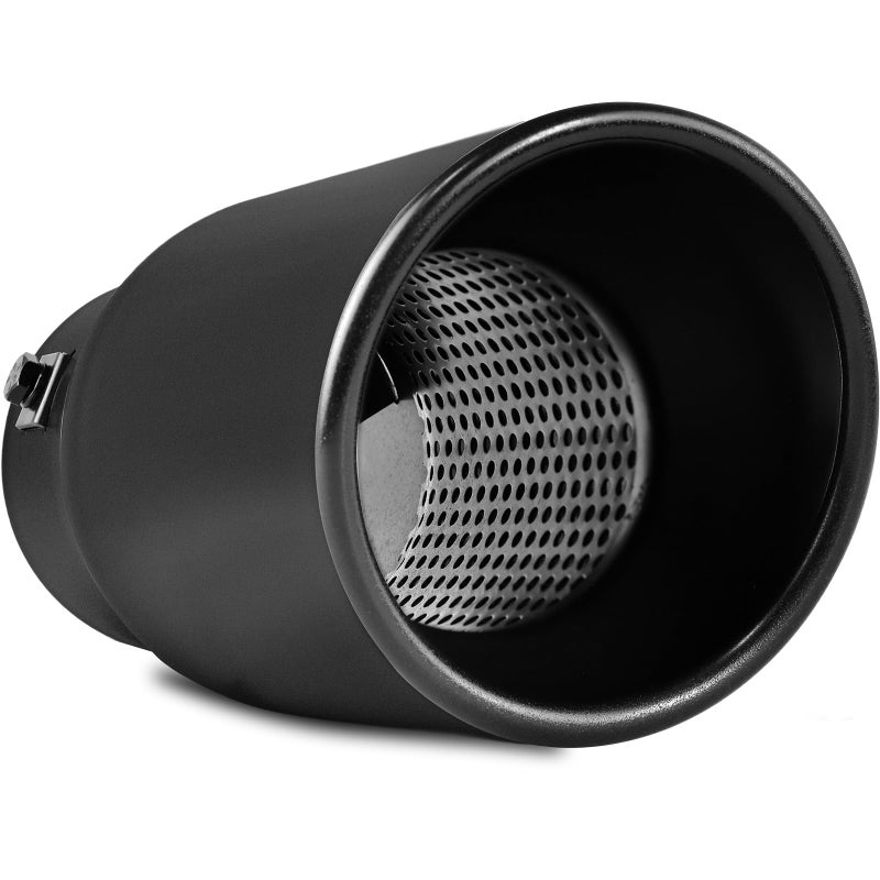 MuRealy 1525 Inch Exhaust Tip  3 Inlet 4 Outlet 9 Length Black Powdercoat Exhaust Tip Universal Stainless Exhaust Tips for 151752022525 Outer Diameter Tailpipe BoltOn
